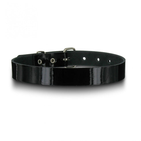 SiaLinda: Halsband, schwarzes Lackleder "pur", Leder - SiaLinda.com